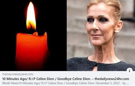 celine dion passed away|did celine die today.